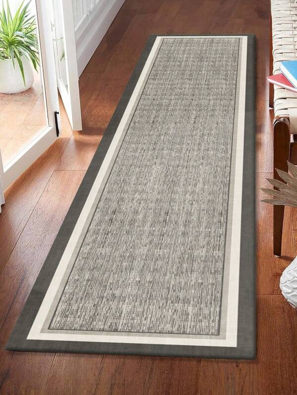 1 Stück moderner minimalistischer Grauer Teppich, 850g/M² Kristallvelours, rechteckig, rutschfest waschbar, dekorativ für Zuhause, Wohnzimmer, Küche, Esszimmer, Büro, geeignet für alle Jahreszeiten