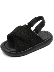 1 Pair Girls Beach Sandals, New Fashionable And Versatile Soft Sole Sandals
