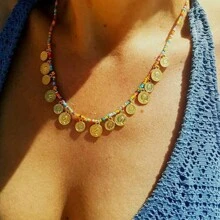 Choker Religion Maria Necklace Statement Hiphop Punk Pearl Cross Pendant Necklace For Women Men Vintage Chain Necklace Fashion Party Jewelry