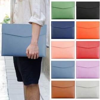 A4 Leather File Folder Data Package Document Bag Fashion Briefcase Data Contract Bill File Bag School Office Supplies