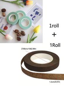 2/4/6卷装自粘花艺胶带，适用于花束、花茎、花萼的包装，花店DIY工艺品，婚礼装饰和包装，人造花自粘包装胶带