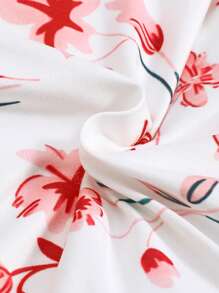 1pc Baby Girl Rabbit Print Short Sleeve Romper - Watermelon Pink - View 4