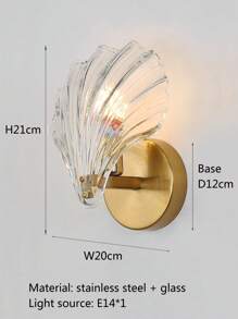 1PC Clear/Amber Color Shell Wall Sconce With Glass Body And Free Bulb, Suitable For Bedroom, Room, Living Room, Corridor Aisle, Bedside Table, Office, Cafe, Halloween, Christmas, New Year, Easter, Ramadan, Etc. Decorative Ambient Wall Sconce