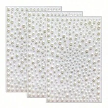 2sheet/650pcs Pearl Stickers DIY Home Decoration - Self-Adhesive Flat Back Pearls For Nails, Phones, And More ,For Party, Office, Valentine's Day And More