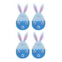 Bolsa para cubiertos de Pascua, linda funda de conejito para cubiertos, bolsa para cubiertos, cuchillos, tenedores, decoración de mesa - Azul - Ver 1