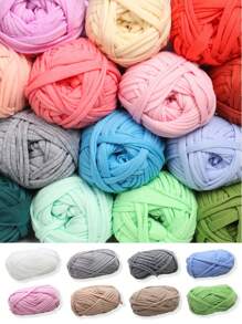 Premium Polyester T-Shirt Fabric Crochet & Knitting Yarn - 1Pc, 100G Each, 30m Length - Ideal For DIY Projects, T-Shirts, Slippers & Baskets, Fabric Strip Handmade Weaving Diy Bag, Shoe, Carpet, Organizing Basket Thread