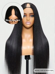 UNice Hair EasiContour™ V Part Glueless Yaki Straight Wig With Invisi Drawstring V Shaped Wig Upgrade U Part Wig No Sew In Clip In Half Wig Beginner Friendly Easy Blend Ready To Wear Go Unice Wigs For Women