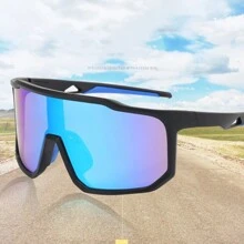 1pc Wrap Futuristic Cyberpunk Fashion Glasses For Outdoor Bicycle Riding, Running,Unisex - Multicolor - View 11