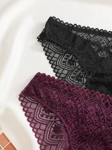 2szt/zestaw Romantyczne seksowne koronkowe majtki damskie bielizna