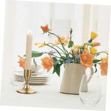 12 pièces Chandeliers coniques dorés, pour centres de table, réceptions de mariage, capuchons de Noël, décoration de la maison, décoration d'Halloween/Noël, décoration de chambre - Couleur cuivre - Voir 7