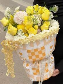 5pcs/10pcs Confession Of Love Bowknot Wrapping Paper, Floral Packaging Material Suitable For Florists, Roses, Crafts, Weddings, Valentine's Day, Mother's Day, Father's Day, Easter, Thanksgiving, Birthday Party And Other DIY Gift Packaging