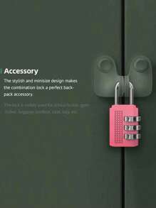 1-Pack Combination Lock Anti-Theft Lock, Small Padlock, Travel Luggage Anti-Theft Combination Padlock Multi-Purpose 3-Digit Combination Lock, Luggage Combination Padlock, Suitable For Gym Lockers, Suitcases And Backpacks Travel Accessories, Portable, Tamper-Proof, Colorful, Compact Design, Easy To Carry, Travel Camping Holiday Essentials - Multicolor - View 5