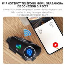 Auriculares bluetooth para casco de motocicleta con cámara - Negro - Ver 3