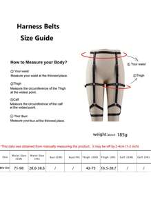 Damskie modne pończochy do ud, proste podwiązki do nóg z regulowanym paskiem ze skóry PU, niezbędne akcesoria do modnej odzieży