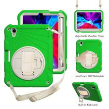 1 Ốp lưng tương thích với iPad Air4/5 Gen 10.9''/11'' thế hệ thứ 1/2/3/4, 10/9/8/7/6/5''/ 9.7'', Ốp lưng chống sốc có ngăn đựng bút chì [Dây đeo tay xoay 360°] & Chân đế, Ốp lưng tương thích với iPad Mini 6 Mini 7 8.3, iPad Air2/Pro/5/6 9.7, iPad 7/8/9 10.2 (Màu hồng) - Quả xanh và trắng - Xem 25