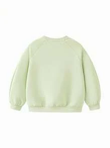 mini bala 女孩长袖运动衫，可爱柔软的春季上衣 - 豆沙綠 - 查看 5