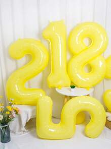 1 套塑料气球，现代数字形状气球，适合派对、圣诞节 - 黃色 - 查看 9