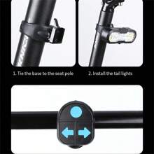 1 szt. Tylne światło rowerowe sterowane zdalnie z klaksonem, kierunkowskazem, ładowaniem przez USB, oświetlenie do jazdy nocnej