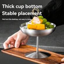 1 件不锈钢冰淇淋杯甜点盛菜杯带脚布丁杯冰淇淋杯酱汁杯甜点开胃菜杯甜点杯不锈钢玻璃杯银色不锈钢 - 彩色 - 查看 1