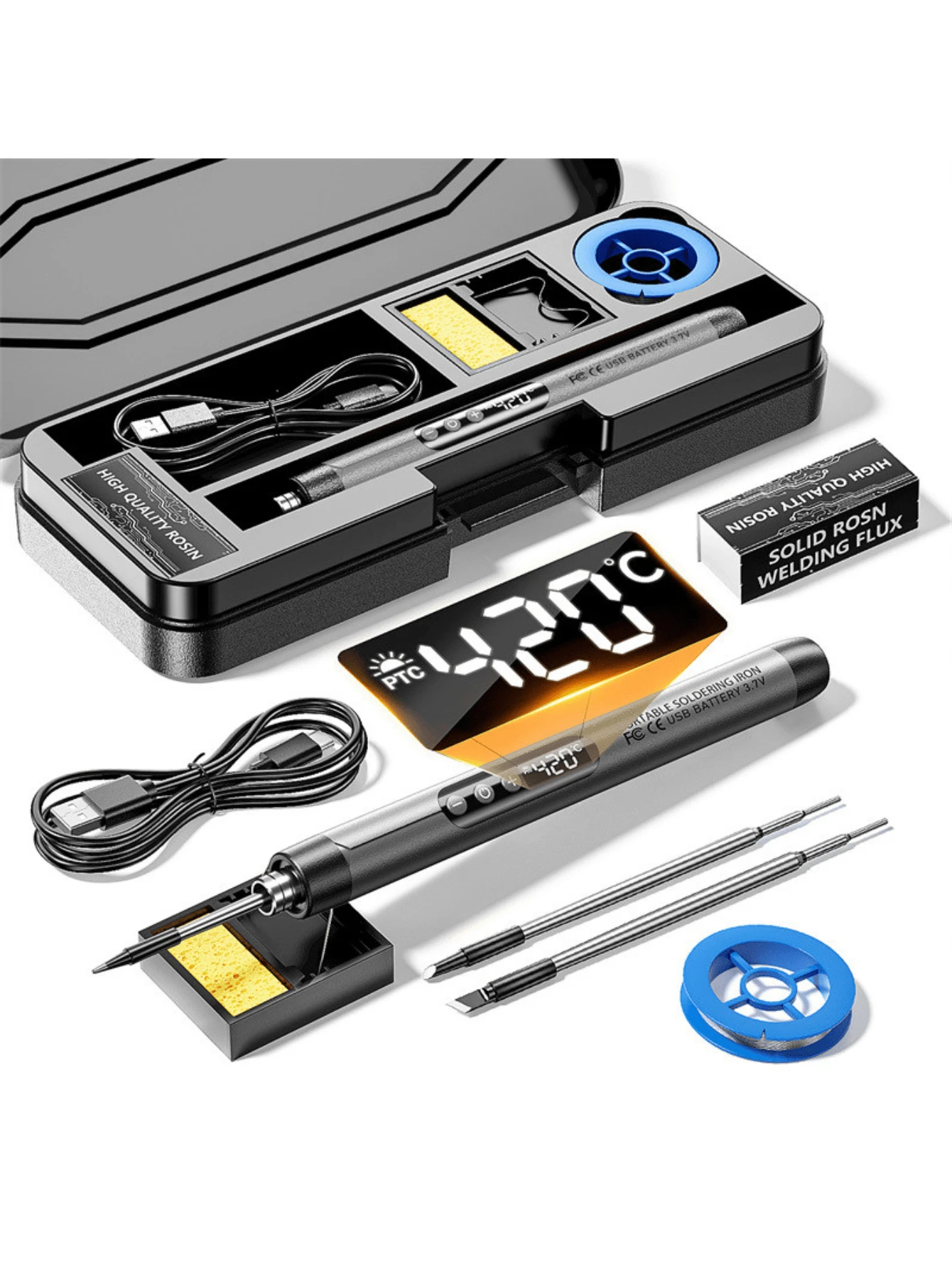 Mini Digital Display USB Charging Soldering Iron, Portable Wireless ...