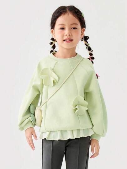 mini bala 女孩长袖运动衫，可爱柔软的春季上衣