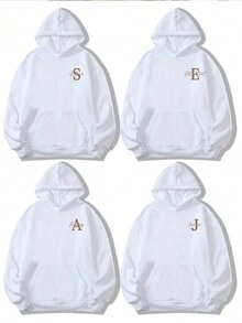 Customized Text Sweatshirt, Family Reunion Apparel, Infant/Friends/Couple/Pet Music Festival Text, Autumn Clothes, Women Tops, Winter Tops, Autumn Woman, White Sweatshirts, Holiday Gift, Valentine's Day Gift, Halloween Gift, Thanksgiving Gift, Christmas Gift, Anniversary Gift, Wedding Season, Wedding Gift, Best Friend Gift, Ornamental, Dawg, Stylish, Utilitarian Chic, Fall New Style Women, Local, Graphic Print, Casual Wear SS - White - View 2