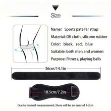 With Silicone Sandwich Half Moon Shape Adjustable Patella Strap Suitable For Home Sports Fitness Yoga Pilates Shock Absorbing Compression Textile Material(Single Pack)