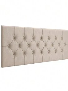 Cabeceira Painel Deluxe Estofada Capitonê Casal Areia- 1,40 metros
