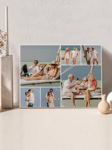 1 Tranh ghép ảnh trên vải canvas theo yêu cầu, có khung, ảnh của bạn được in trên vải canvas, tranh nghệ thuật treo tường cá nhân hóa, tranh trang trí, thích hợp cho Ngày Valentine, họp mặt gia đình, đám cưới, trang trí nhà cửa - 6 ảnh, có khung - Nhiều màu - Xem 11