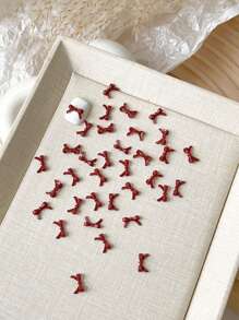 50 件迷你树脂蝴蝶结美甲饰品，黑白相间，轻巧，适合美甲沙龙和个人使用美甲用品指甲美甲饰品美甲宝石