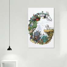 Cartoon Characters Anime World StudioGhibli Poster Wall Art Poster Gifts Bedroom Prints Home Decor Hanging Picture Canvas - 帆布畫 - 查看 4