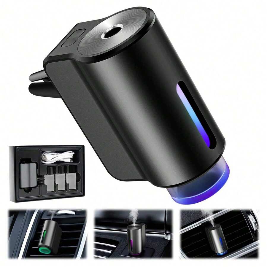 Smart Car Air Vent Freshener With 3 Adjustable Levels, Car Aromatherapy Diffuser With 3 Bottles Of 10ml Natural French Fragrance Perfume Car Aroma Or Home Use