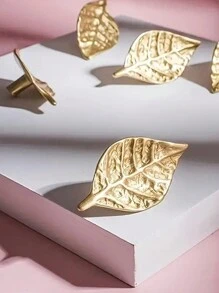 1 st Vintage Golden Leaf kastgrepen, enkel gat Scandinavische stijl meubelgrepen, decoratieve metalen ladeknoppen handgrepen voor keukenkast kast garderobekast deur accessoires hardware