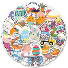 50 PCS Easter Eggs Stickers Vinyl Aesthetics Stickers For Scrapbooking, Diary, Laptop, Bumper, Skateboard, Water Bottle, Computer, Phone, Cartoon, Hard Hat, Car Stickers And Decals