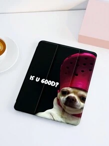 1 capa protetora plana com estampa de cachorro, compatível com iPad de 10,2 polegadas, iPad Pro 11 2021/2020/10ª geração, iPad Mini 4/5/6, Galaxy Tab A8 10,5 polegadas 2022, Matepad 10.4/Tab, com slot para lápis, antiqueda, capa de suporte para tablet
