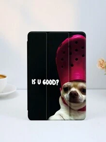 1 capa protetora plana com estampa de cachorro, compatível com iPad de 10,2 polegadas, iPad Pro 11 2021/2020/10ª geração, iPad Mini 4/5/6, Galaxy Tab A8 10,5 polegadas 2022, Matepad 10.4/Tab, com slot para lápis, antiqueda, capa de suporte para tablet