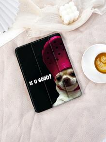 1 capa protetora plana com estampa de cachorro, compatível com iPad de 10,2 polegadas, iPad Pro 11 2021/2020/10ª geração, iPad Mini 4/5/6, Galaxy Tab A8 10,5 polegadas 2022, Matepad 10.4/Tab, com slot para lápis, antiqueda, capa de suporte para tablet