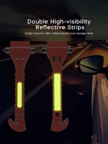 1pc/2pcs Emergency Car Escape Hammer Glass Breaker Seatbelt Cutter - Compact Safety Tool For Vehicle Emergencies