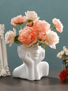Nordic Ins Women's Body Ceramic Vase Creative Face Flower Arrangement Homestay Hotel Room Decoration Water Nourishing Flower Utensils Room Decoration, Home Decoration, Kitchen Decoration, Wedding Decoration, Dining Table Decoration, Center Decoration, Office Decoration, Garden Decoration, Outdoor Decoration
