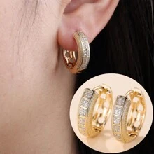 1 par de brincos femininos retrô simples e elegantes, adequados para uso diário