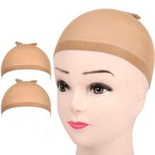 2 szt. ultracienkich czepków na perukę, elastycznych czepków na perukę z siateczki, oddychających i miękkich czepków na perukę z nylonowej siateczki, czepków na perukę do codziennej pielęgnacji, damskich czepków na perukę o wysokiej elastyczności, jednolitych kolorów nylonowych czepków na perukę z koronką do użytku domowego, na wesele, na każdą porę roku