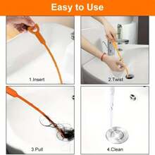 5pcs Plastic Drain Remover Tool Kit, Quick Unclog Shower, Sink And Bathtub Blockage, Clean Hair And Dirt, Easy-To-Use Home Maintenance Accessory