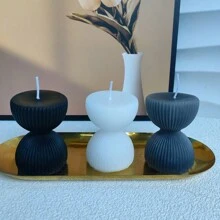 1pc Modern Minimalist Geometric Design Scented Candle, Home Decor Fragrance Candle Gifts Birthday Graduation - Multicolor - View 2