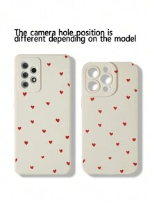Perforated Edge Red Heart Pattern Soft Protective Phone Case, Compatible With Iphone 16/16 Pro/16 Pro Max/16 Plus/15 XR/7/8 IPhone 15, IPhone 16 Pro, 12 Pro Max, 13 Pro Max, 14 Pro Max, 16 Pro Max, 13, 14, 11, 12P, 14P, 11P, 12P, Anti-Drop, XS, XR, 78P, 78GES2 Waterproof Shockproof Scratch Resistant