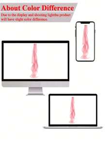 20inch Kids' Colored Curly Hair Extensions, One-Piece Seamless Invisible Clip-In Hair Extension For Adorable And Sweet Look - Multicolor - View 8