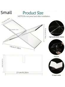 亞克力書架,開放式大型書本展示架,適用於教科書、食譜、雜誌、美術圖書、來賓簿、咖啡桌閱讀架 - 無色 - 查看 8