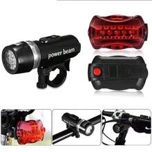1 Set Bicycle Light, 5 LED Front Light & Butterfly Taillight For Bike - Multicolor - View 1