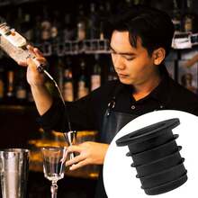 Silicone Wine Bottle Pourer Solid Color Craft Retro Wine Bottle Stoppers For Household Bar Tools - Apricot - View 9