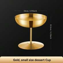 1 件不锈钢冰淇淋杯甜点盛菜杯带脚布丁杯冰淇淋杯酱汁杯甜点开胃菜杯甜点杯不锈钢玻璃杯银色不锈钢 - 彩色 - 查看 13