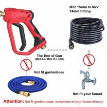 High Pressure 4000PSI Car Power Washer Gun Spray Wand Lance Nozzle And Hose Kit - Red - View 8